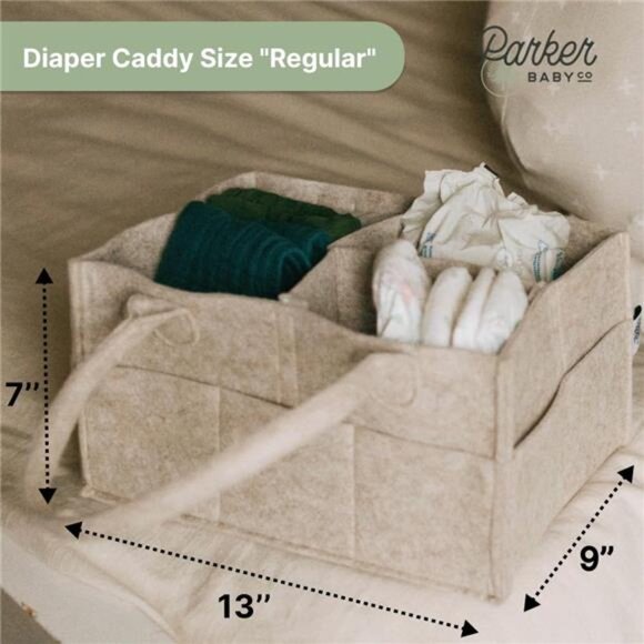 Baby Diaper Caddy Nursery Storage Bin Organizer for Wipes Clothes Car Oatmeal - Picture 3 of 7